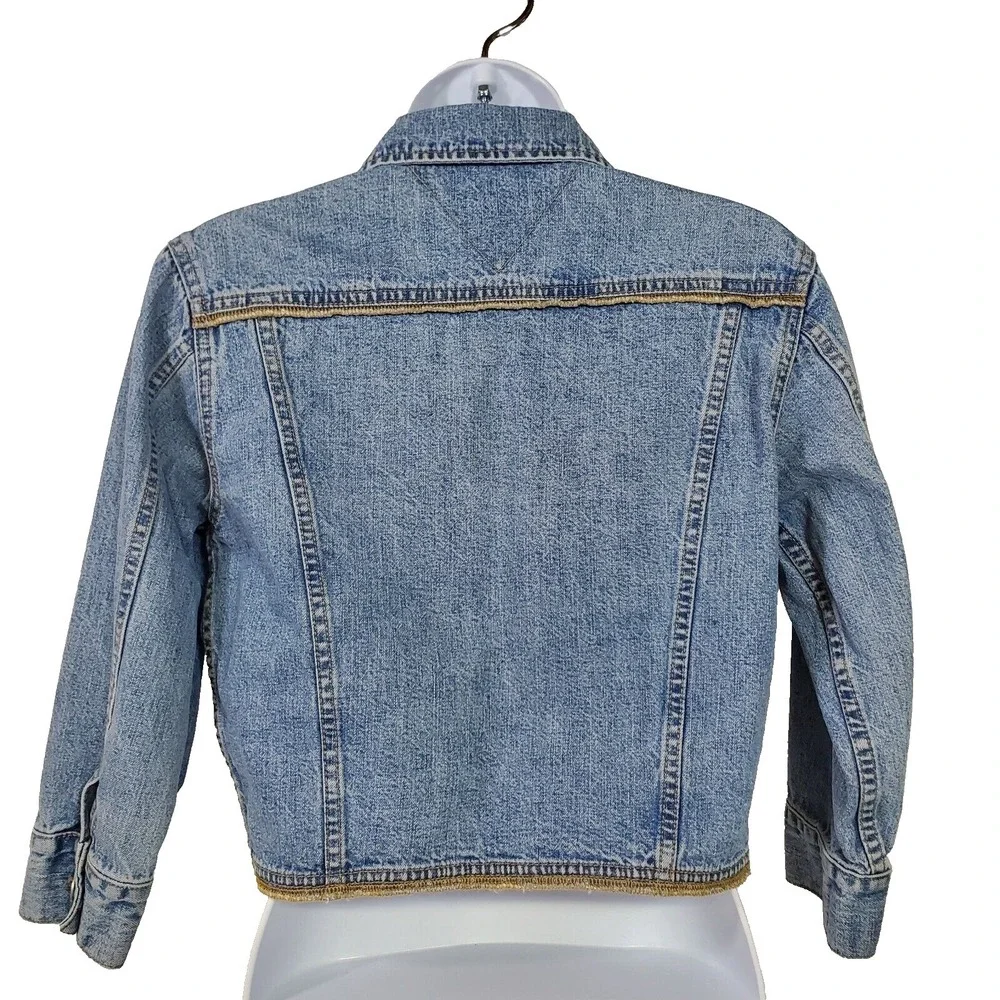 90's Y2K Jean Jacket Blue Denim Cropped Tommy Hilfiger Medium